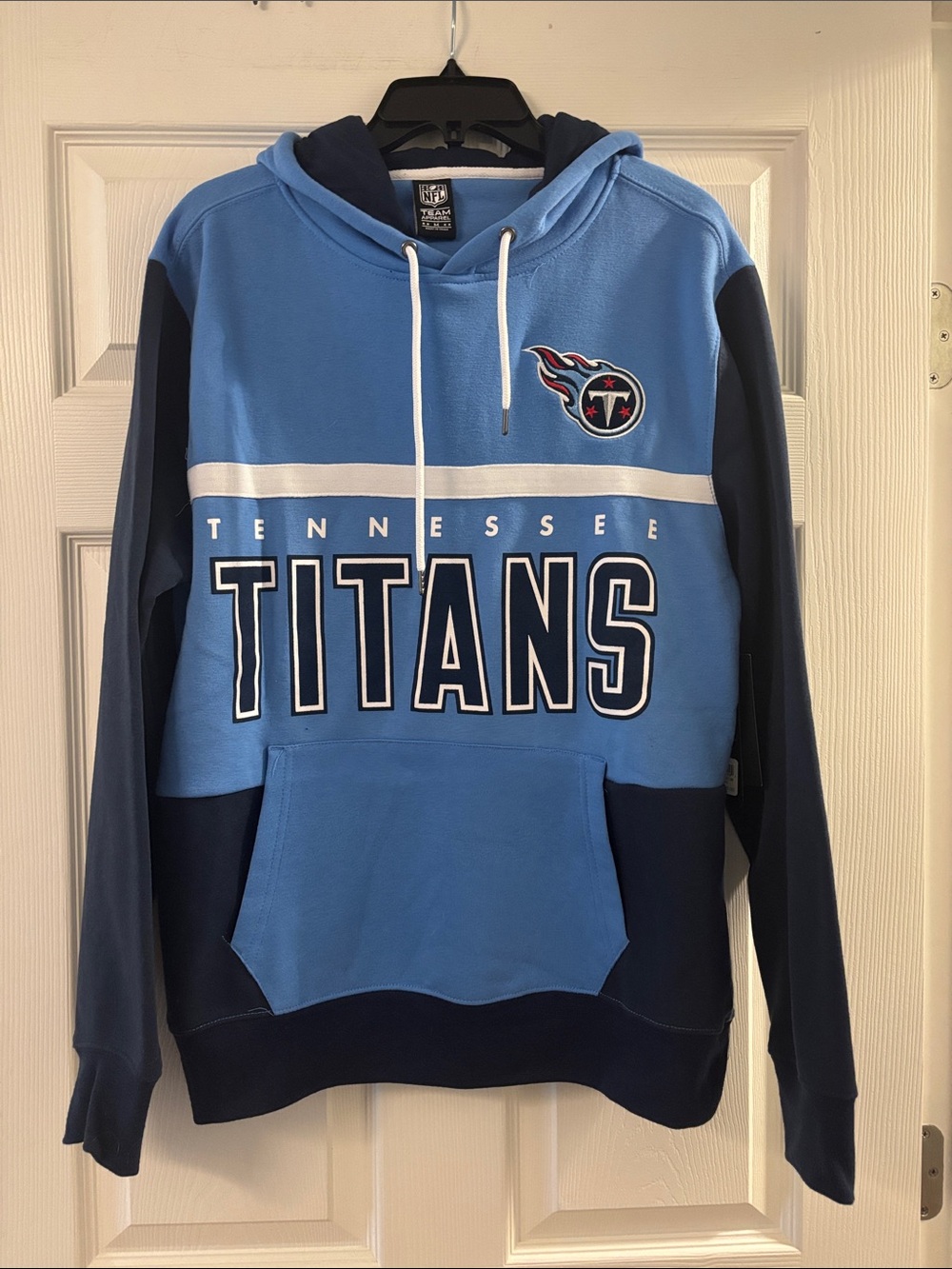 NFL Tennessee Titans Sky Blue and Navy Pullover Hoodie